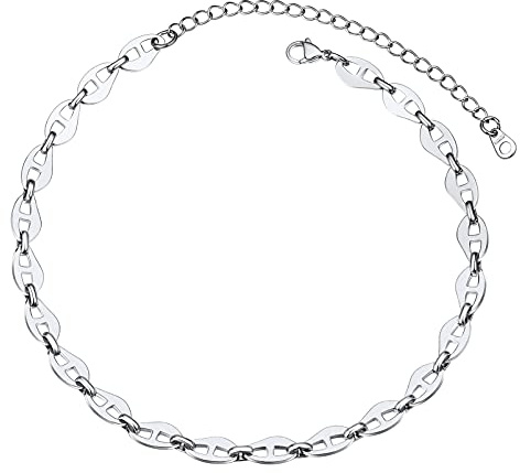 PROSTEEL Damen Kurze Kette Marine Kette/Figur-8 Kette Collier Edelstahl/18k vergoldet Fashion Choker Necklace Modeschmuck Accessoire für Frauen Mädchen