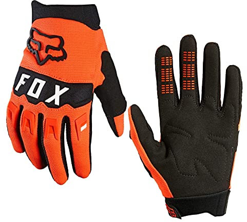 FoxGloves Fox Dirtpaw Glove Fahrrad MTB/MX Cross Langfinger Knöchelschutz Handschuhe (Neon Orange, S = smal)