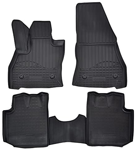 J&J AUTOMOTIVE | NORM 3D Tappeti Tappetini Auto In TPE Gomma Su Misura Per 500L 2017-2022, Kit di 4 Pezzi, Inodore, Nero, Antiscivolo