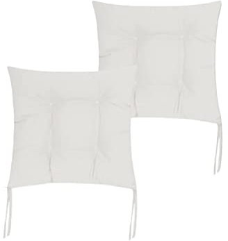 Cisne 2013, S.L. Cojines Acolchados de sillas, Tamaño 40 x 40 x 5cm, Relleno de fibra hueca, Pack 2 Cojines Asiento para sillas (Beige)