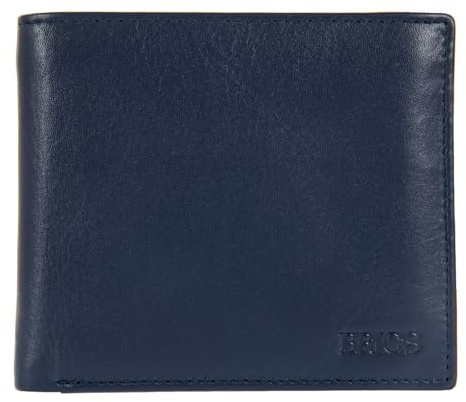 Bric's - Lederbrieftasche Bernina, Blau, 11x9,5x1,5 cm