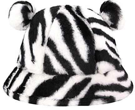 Haoohu Froschhut Erwachsene Baumwolle Fischerhut Frosch Kappe Fischer Strand Festival Sonnenhut Dress Up Party Frosch Hut, Zebra Bear Ear, Einheitsgröße