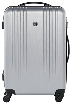 FERGÉ Großer Koffer Hartschale Marseille Rollkoffer Reise-Koffer 65 cm Hartschalenkoffer Trolley 4 Rollen 100% ABS grau