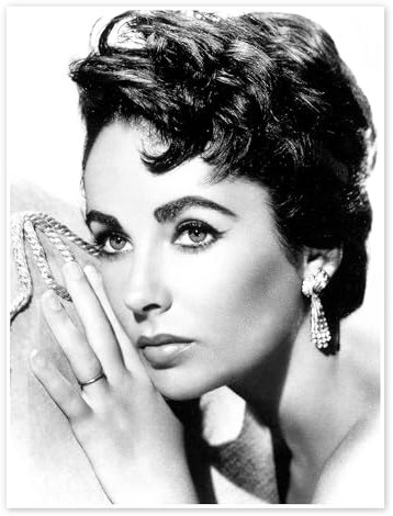 Liz Taylor Poster 50 x 70 cm Schwarz-Weiß Wandbilder Wanddeko