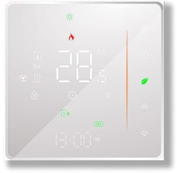 Caslant 006 Serie WI-FI Termostato - Termostato Programmabile Touch Screen per Riscaldamento Acqua/Elettrico/Caldaia - Controllo Remoto Tramite Cellulare Funziona con Alexa, Google Home, IFTTT