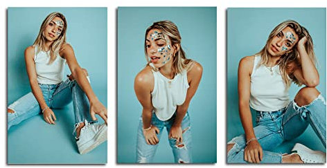 LZIMU Individuelle Bilder Wanddrucke personalisiertes Foto auf Leinwand 3 teiliges individuelles Leinwand Bilder laden Sie Ihr Bild hoch Drucke Wanddekoration(Kein Rahmen, 60x90cmx3 Stück)