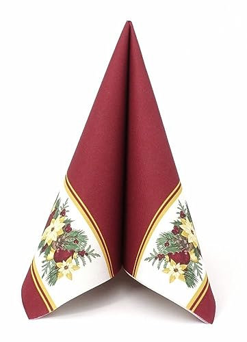 APARTina 50 Servietten Weihnachten 40x40 stoffähnlich - GIRLANDE, Weihnachtsservietten perfekt für Weihnachtsfeiern oder Adventsfeste, Serviette hochwertig