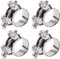 T-Bolt Hose Clamps Adjust Tube Clamps 23-25mm 304 Stainless Steel Heavy Duty Pipe Tube Clamp(4 Pcs)