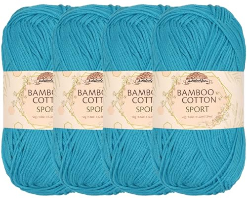 JubileeYarn Bamboo Cotton Sport Yarn - 50g/Skein - Clear Waters - 4 Skeins