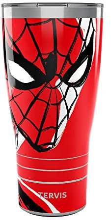 Tervis Marvel Spider-Man Spidey Zoom Gobelet isotherme à triple paroi, 887 ml, en acier inoxydable