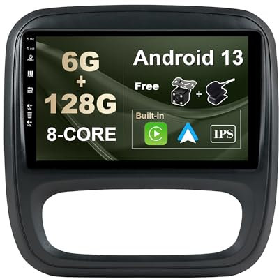 SXAUTO - 6G+128G - Android 14 IPS Autoradio para Renault trafic 3 / Opel Vivaro B (2014-2021) - Inalámbrica CarPlay/Android Auto/DSP - Cámara + Mic - Dab 360-CAM Volante Fast-Boot - 9 Pulgada 2 DIN