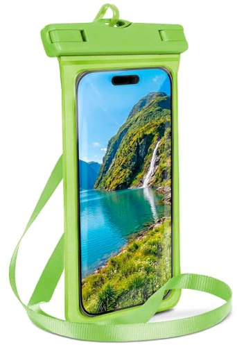 ONEFLOW Beach Bag für Motorola Moto G14 wasserdichte Hülle mit Touch und Kamera Fenster, Unterwasser Handyhülle zum Reisen, Schwimmen mit Armband und Band zum Umhängen, Grün