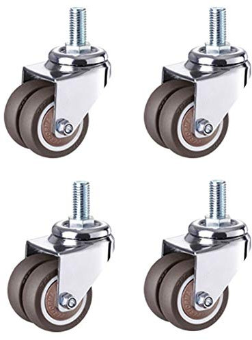 Thread s M12 Silent Rubber Double Twin Ball Möbelwagen Universal-Drehbremse Leises Rollen für Computertisch Sofa 1,5/2 Zoll