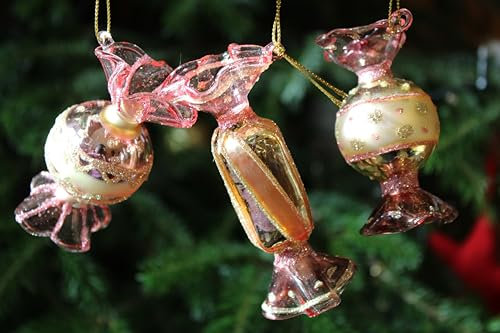 Christbaumschmuck Bonbons aus Glas, Weihnachtsdeko Anhänger