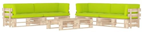 CIADAZ 6-TLG. Paletten-Lounge-Set mit Kissen, Balkonmöbel, Gartenmöbel, Balkon Möbel, Loungemöbel Balkon, Möbelsets, Terrasenmöbelset, Kiefernholz Imprägniert
