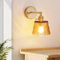 CRFASIBE Vintage Wandleuchte Innen Glas, E27 Gold Industrial Wandlampe, Flurlampe Wand Wandlicht für Schlafzimmer Wohnzimmer Küche Korridor Esszimmer