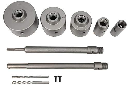 Sds Verlängerung Wand-Lochsägen-Set Aus Kohlenstoffstahl Mit 9 Teilen Zum Schneiden Von Zement, Ziegel Und Beton, Praktische Aufbewahrungsbox Im Lieferumfang Enthalten