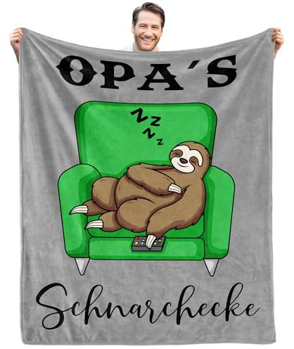 COZYCRIB Geschenkdecke für Opa, Geburtstagsgeschenke, Geschenke für Zukünftige Opas von Enkelkindern, Vatergeschenke für Sofa, Bettwäsche, Wohnzimmer 150x130cm