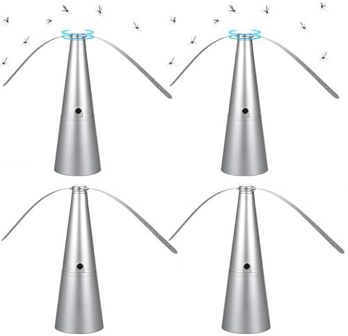 Répulsifs Anti-Mouches, Ventilateur Anti-Mouche, Fly repellents Répulsifs Moustiques De Table Repoussent Les Ventilateurs Chasse Mouche pour Camping, Pique-Nique, Barbecue, Jardin (4)