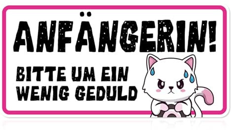 Mayoii Fahranfänger Magnetschild (20 x 10 cm), Anfängerin! Sicherheitsabstand halten Auto Sticker Aufkleber Auto lustig magnetisch keine Lackierung beschädigt UV-Schutz (Katze)