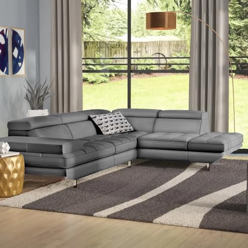 SQUAREBOXX Siena L-Shaped Right Hand Facing Corner Sofa (Grey)