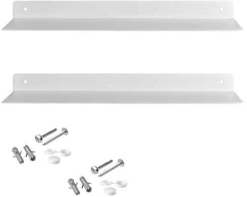 SOTECH 2er Set Design Wandboard Hover-III 350 x 130 x 30 mm weiß, Wandmontage, Badregal inkl. Befestigungsset, Moderne Ablage für die Wand in Bad Küche oder Wohnzimmer