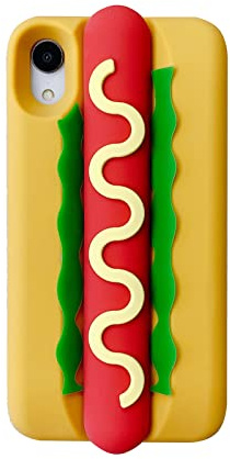 QoKcoahn Case for iPhone 16 Pro,Funny 3D Cartoon Food Hot Dog Burger Cases Cute Kawaii Phone Cases Soft Silicone Shockproof Protective Case Women Girls for iPhone 16 Pro