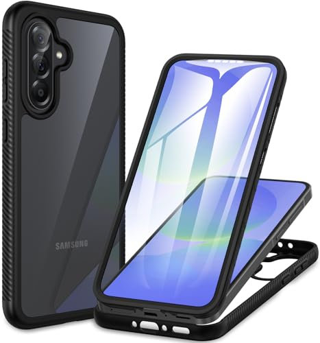 CENHUFO Hülle für Samsung Galaxy A36 5G/ A56 5G, 360 Grad Schutzhülle mit Eingebautem Displayschutz Stoßfest Panzerhülle Cover Case Transparent Handyhülle für Samsung Galaxy A36 5G/ A56 5G -Schwarz