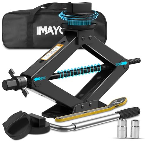 IMAYCC Wagenheber-Set für Mercedes Benz, 2,5 t Scherenwagenheber mit 2 Wagenheber-Gummiauflagen, Mercedes-Zubehör, robuster Stahl-Hebebühne, tragbarer Reifenwagenheber, Notfall-Set