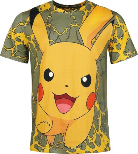 Pokémon Pikachu Lightning Männer T-Shirt Multicolor L 100% Baumwolle Fan-Merch, Gaming, Pikachu