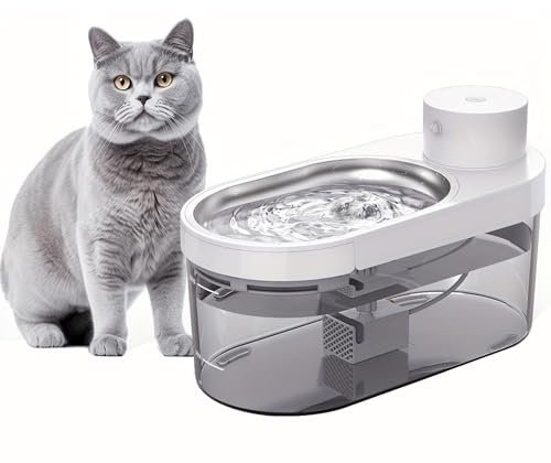 XoTiq Cat Water Fountain, 4L/135oz Wireless Cat Water Fountain, Battery Operated Pet Water Fountain, Smart Pet Water Fountain for Multiple Pets