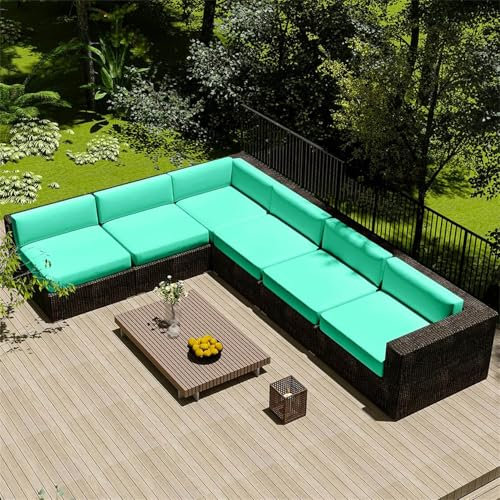 Sitzkissen für Gartenmöbel, Rattanmöbel, wasserdicht, abnehmbar, 60 x 60 cm, 6 Stück