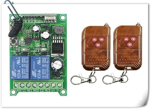 Interrupteur de télécommande sans fil DC 12 V 24 V 36 V 48 V 2 CH Moteur d'inversion avant/arrière/arrêt pour volets roulants/portail/projection
