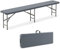 COSTWAY Bierbank klappbar, 180x30x43cm, Klappbank aus Kunststoff, Bierzeltbank mit Tragegriff, Faltbank, Campingbank, Gartenbank, Sitzbank bis 600 kg belastbar (Grau)
