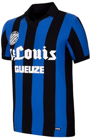 COPA - Retro Fußballtrikot Herren - Club Brugge 1981/82 - Schwarz - Blau - 100% Baumwolle