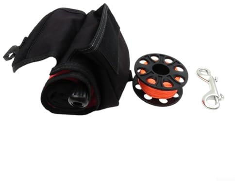 Marchfunny Nylon 120Cm Marker Buoy For Scuba Diving With Spool And Stainless Steel Snap