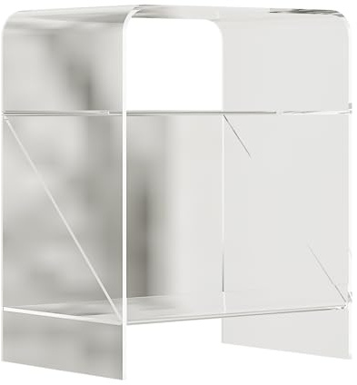 KEJIAWU Moderne Nachttisch aus Transparentem Acryl, 3-stöckiger Beistelltisch for Wohnzimmer oder Schlafzimmer, Bunte Acryl-Tisch Kleinmöbel(Clear)