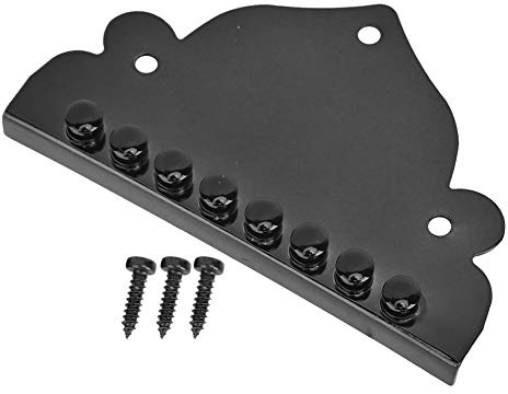 Mandolinen Tailpiece Schwarz, 8 - Saitig, Zinc Legierung, 70mm Länge - Langlebiges Zubehör, Einfache Montage, Ersatz Für Beschädigte Saitenhalter