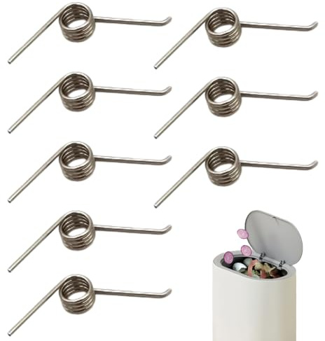 SHUNGXINYI Trash Can Spring Replacement, Stainless Steel, 8 PCS | Garbage Can Part, Trash Bin Accessories, For Storage Bucket Lid