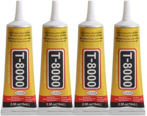 4 PCS T8000 Handy Display Kleber für Sup Reparatur, Smartphone Klebers | T8000 Display Kleber Smartphone, Displays Reparatur Flüssigkeit für Holz, Glas, Stoff, Keramik, Metall und Mehr (15ml/pc)