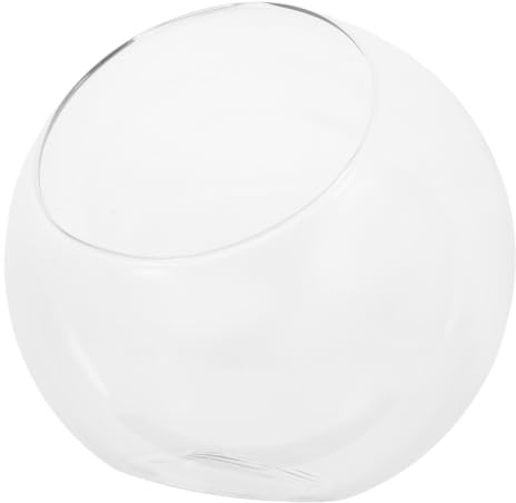HOMSFOU Slanted Mouth Glass Planter Globe for Succulents and Plants, Smooth Surface Decorative Flower Vase for DIY Eco-bottle Projects and Home Display with Unique Visual Effect