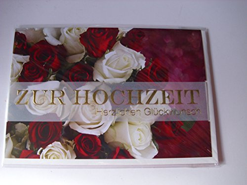 Hochzeitskarte Hochzeit Glückwunschkarte Grusskarte Geldkarte Geschenkskarte Geschenkkarte Vermählung Trauung EheZur Hochzeit herzlichen Glückwunsch Karte mit Umschlag creme 1 Stück