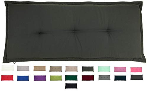 KOPU® Bankauflage Prisma Grey | Auflagen für Gartenbank | Grau Bank Auflagen 120 x 50 cm | 19 Einfache Farben | Dralon | Robuster Schaumstoff für zusätzlichen Komfort