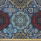 ABAKUHAUS marokkanisch Gewebe als Meterware, Retro Ethnic Ottoman, Schön Gewebten Stoff für Polster und Wohnaccessoires, 1M (148x100cm), Sand Braun Blau und Ruby