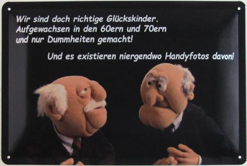 Blechschild 20x30cm gewölbt Waldorf Statler Muppet Show Glückskinder Deko Geschenk Schild