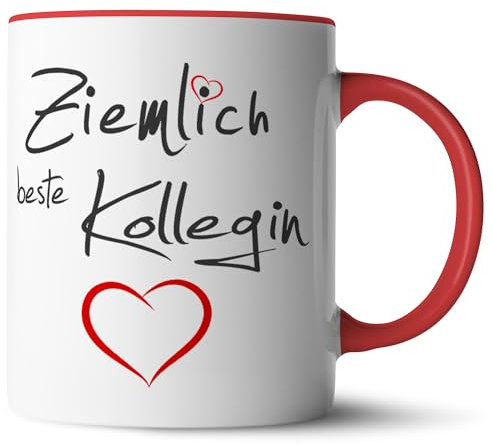 Nice-Presents-de Tasse Ziemlich Beste Kollegin für die Lieblingskollegin im Büro zum Abschied oder einfach nur mal so. EIN nettes Danke am Arbeitsplatz. (Rot)