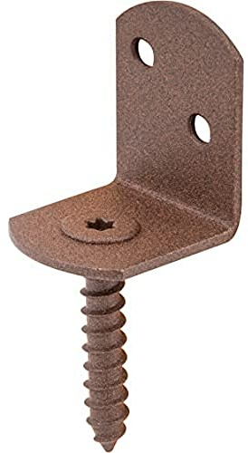 Alberts 300715 DURAVIS® Flechtzaunhalter | L-Form | rostbraun duplexbeschichtet | Größe 83 x 30 x 32 mm