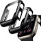 TOCOL 2 Stück Hülle für Apple Watch Ultra Series 8 7 6 5 4 Case mit Schutzfolie, HD Bläschenfrei, Kratzfestes Case (44 mm, Schwarz)
