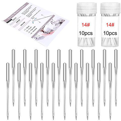 20 Pcs Sewing Machine Needles, 90/14 Universal Machine Needles with Instruction, Sharp Sewing Machine Needles for Home Sewing Machine