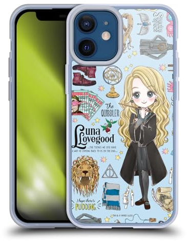 Head Case Designs Officially Licensed Harry Potter Luna Pattern Deathly Hallows XXXVII Gel Case [Military Grade Protection] Compatible With Apple iPhone 12 Mini